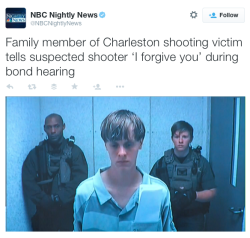 micdotcom:  Charleston victims’ families offer forgiveness to Dylann Roof, as his bond is set at ũMOn Friday a judge in Charleston, South Carolina, announced Dylann Roof would be charged with nine counts of murder and one count of possession a weapon