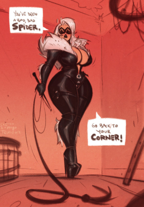 Fetisha Hardy - Black Phat Cat - Bad Spider - Cartoon PinUp SketchNobody puts Peter