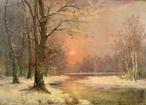 suonko:Adolf Kaufmann - Sunset in Winter Landscape #magic