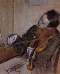 jimlovesart:  Edgar Degas - The Violist, 1880. 