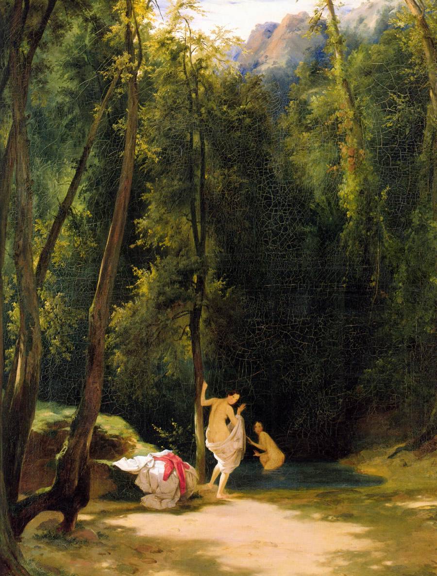 centuriespast:    BLECHEN, KarlBathers in Terni Parkc. 1836Oil on canvas, 107 x 78