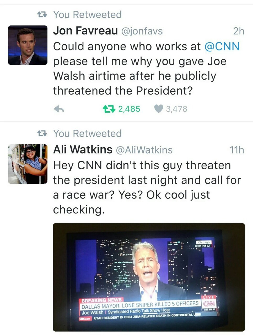darthdance:  liberalsarecool:  CNN had Joe Walsh on after he threatened  to kill