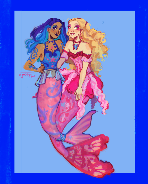 skyedrawss:i painted some barbie mermaidia doll designs at 2 am last night so here 