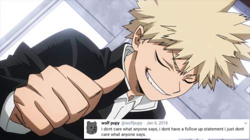 thylovelylionheart: correctbnha: bakugou but wolfpupy tweets @an-assortment-of-forks