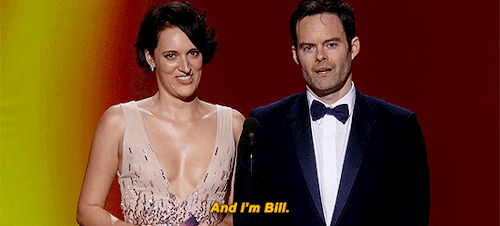 waitit:Phoebe Waller-Bridge and Bill Hader presenting at the 71st Emmy Awards