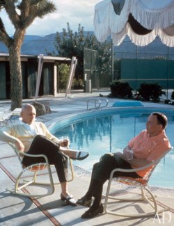 foreverfranksinatra:  Frank photographed with Yul Brynner at his home in Palm Springs. 