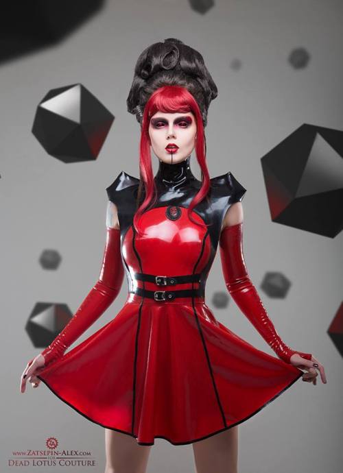 wondrous-beauties:    Elisanth   Makeup and Custom Lenses Kaneki by Dead Lotus Couture latex. Wonderful latex outfit made by Dead Lotus Couture latex. Photo by Zatsepin Alex. Reds bang by Penny Dreads & Wigs   