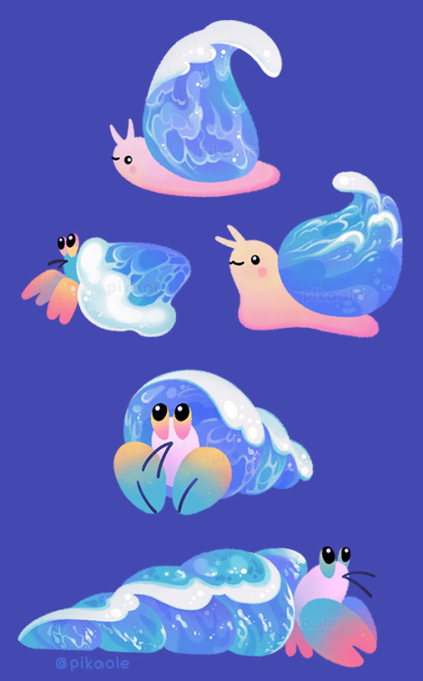 pikaole: Ocean wave shells [ Patreon / twitter / instagram / shop / print / teepublic / LINE store &