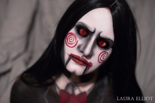 “Do you want to play a game?” Turned @kokokorio into jigsaws doll!Only bodypaint and eyeshadow - m