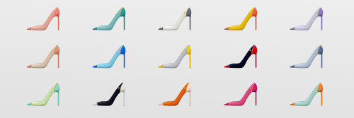 jius-sims: Colour Block Collection Part I [Jius] Leather Pumps 03 15 swatchesSuitable for basic ga