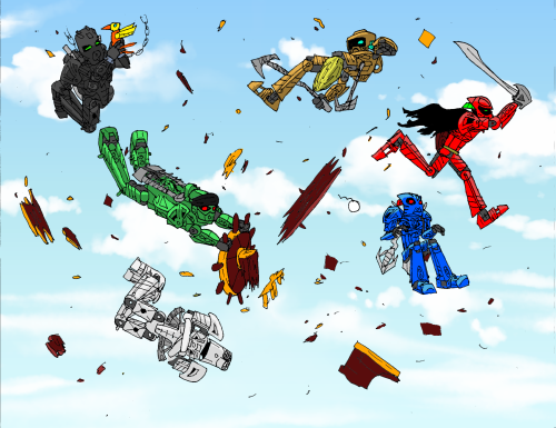 bioniclechicken:Toa Metru Pirates.And yes, this shit was Matau’s fault.