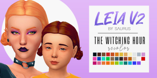 all saurus winterfest collection 2019′s hairs recolored in twh colors!leia, leia v2, jin, minho, lil