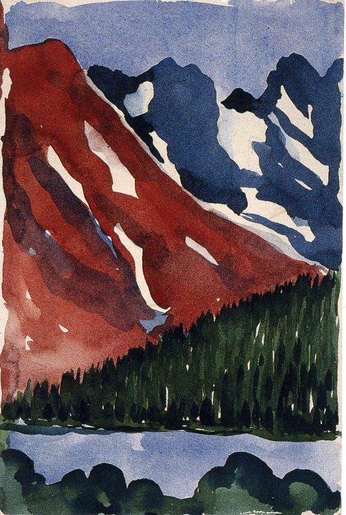 huariqueje:Untitled, Long Lake , Colorado    -  Georgia O’Keeffe , 1917American, 1887-1986Watercolou