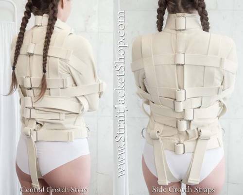 Our Straitjackets are available in Central Crotch Strap version and Side Crotch Straps version!www.S
