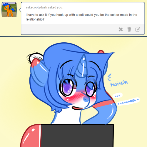 questions-for-peachy:  B… b-b-b-both… I-I guess…!!!  N-not the second th-thing! Th-the first- FIRST!! Um- I- st-stumble more when I’m embarrassed but sometimes I stutter o-other times too-! Th-the second one… that… I-I… WH-WHY ARE- Why