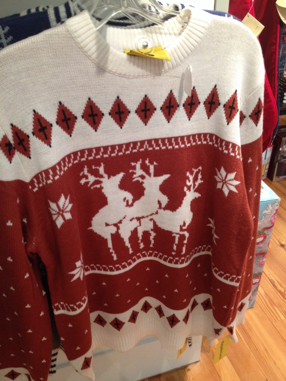 hatos:  I ASKED MY DAD TO BUY ME A CHRISTMAS SWEATER AND HE BOUGHT IT BEFORE HE REALIZED