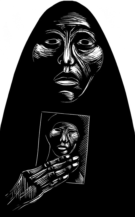 carlosbarberena:  “Madre del Desaparecido / Mother of the Disappeared"  Linocut on HW Rives paper. Circa 2008. Años de Miedo print portfolio.  