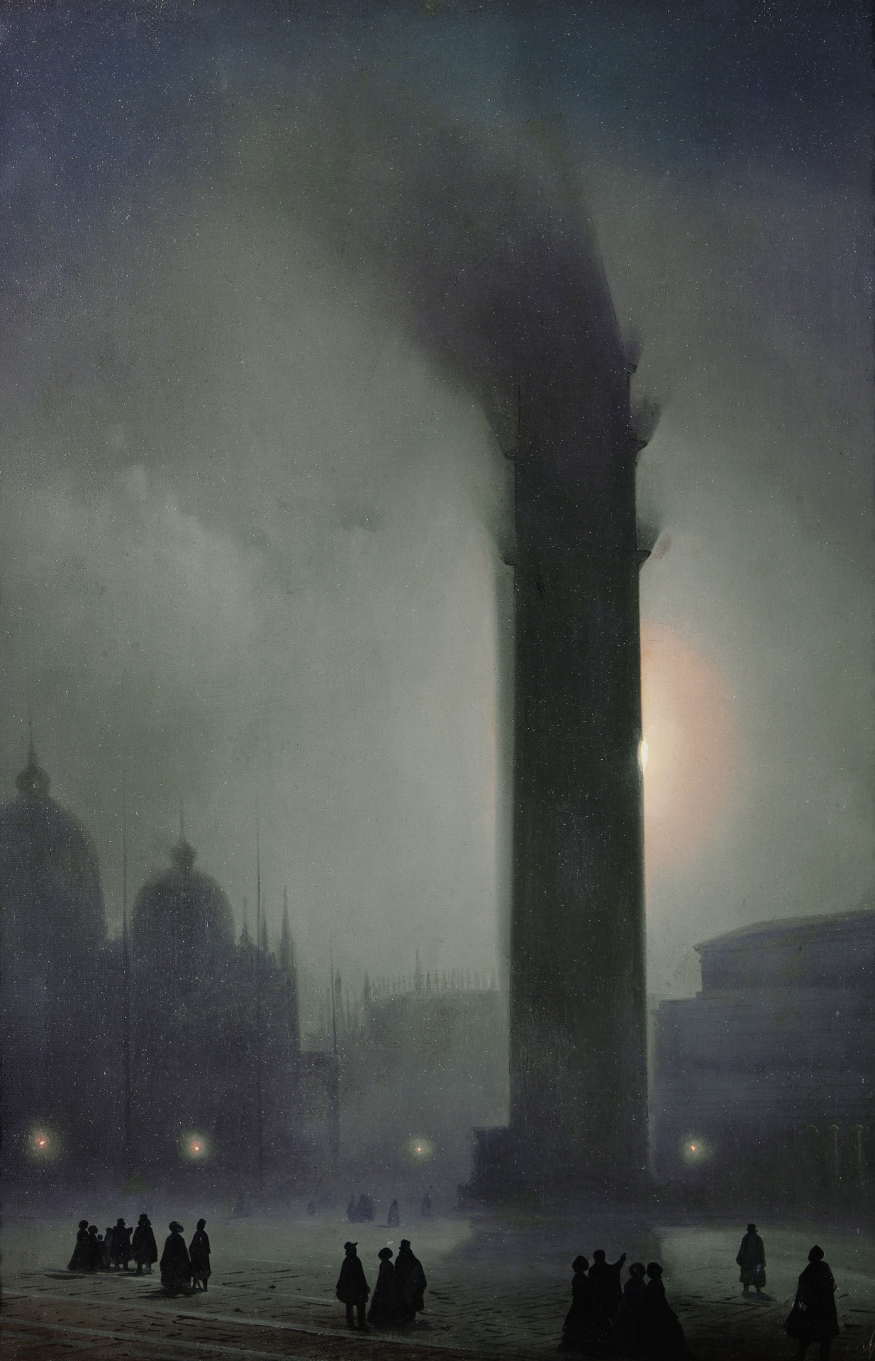 drrestless:  Ippolito Caffi - Notturno con nebbia in Piazza San Marco