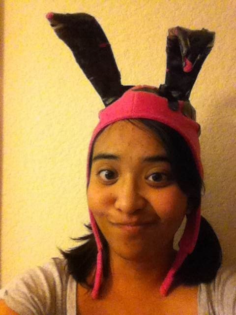 Louise Bunny Ears Hat Bob's Burgers TV Belcher Cosplay Costume Pink Hood  Gift 