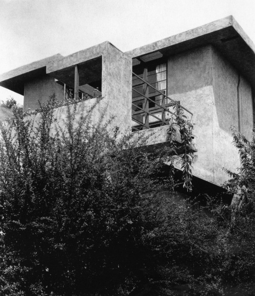 wmud:r m schindler - grokowsky house, bonita drive, south pasadena, 1928