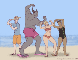 destinyapostasy:  fadetonguedontcount:  Suns out! Get ya guns out. __ Did this a while back when it was unusually warm. It is not so warm now, so I decided it was time to color this in. Because being sick isn’t fun and all I’ve been drawing lately