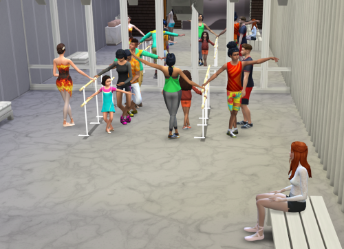 Sims 4 Ballet Barre (for Adults and Kids)Sims can:Practice (Solo)Train (Solo)Practice with / Train w