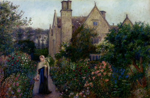 The Long Walk at Kelmscott Manor, Oxfordshire, Marie Spartali Stillman