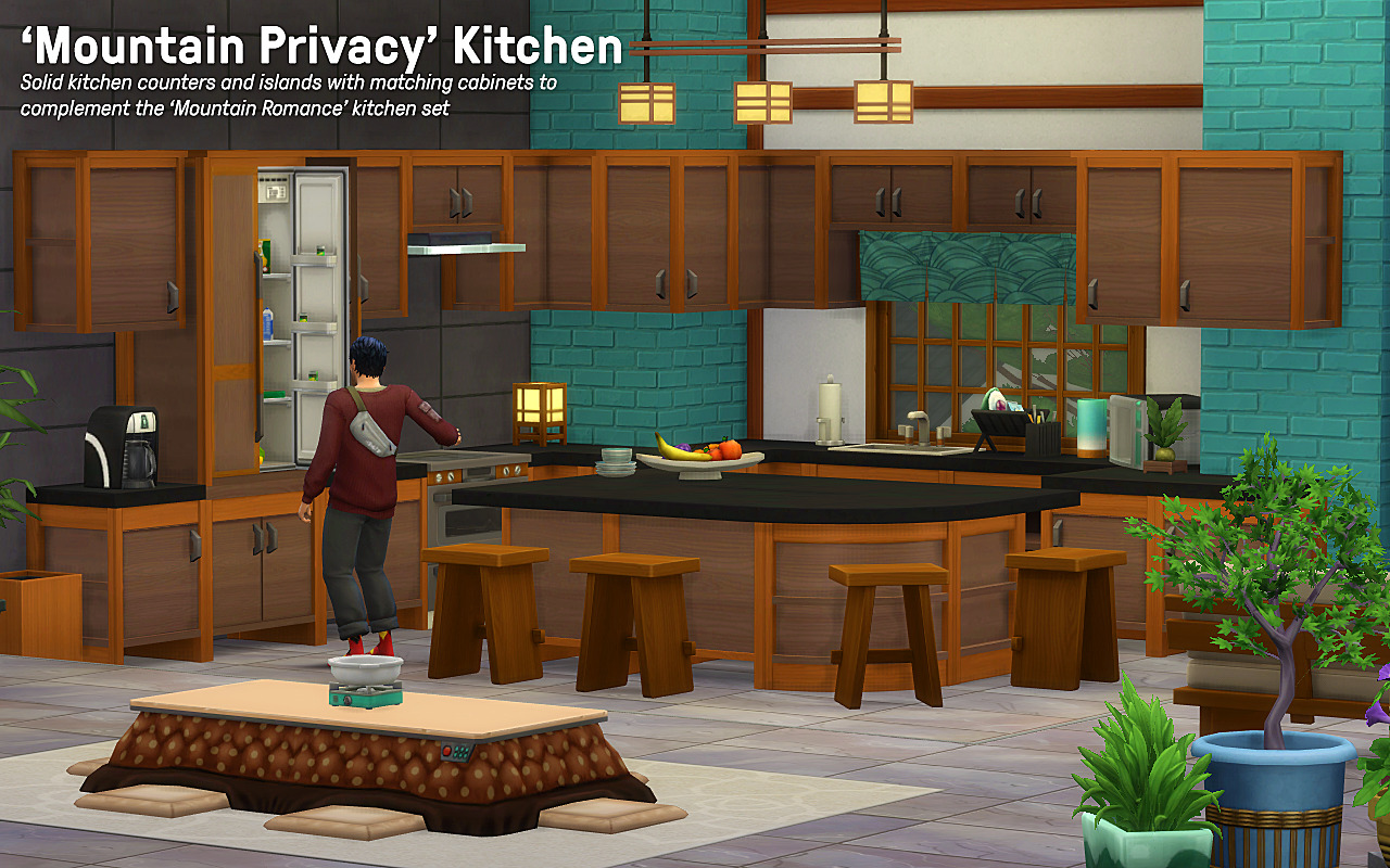 Cocina 'Mountain Privacy' Islas y encimeras de cocina sólidas con gabinetes a juego para complementar el juego de cocina 'Mountain Romance' Bueno, todos lo vimos venir, sobre todo porque publiqué unas 90 fotos WIP al respecto. ¡¡Pero finalmente está hecho !! Haciendo...