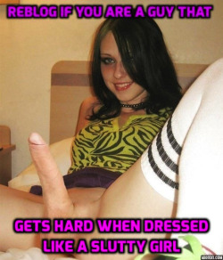 smallsissyconfessions:  trainingforsissies:  You need to be trained Sissy   I actually hate these “reblog if….”-posts, but she does look kinda cute