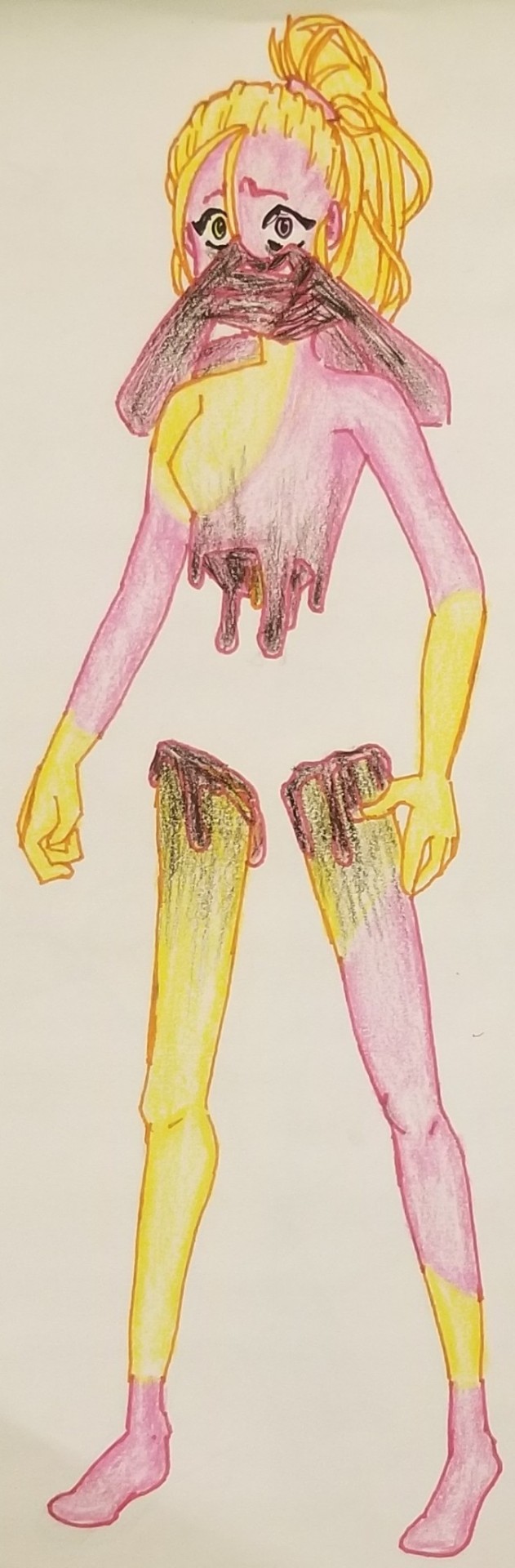 Redraw Of A Character I Drew Last Year. The Characters Name Is Stomach Pain And I Drew It In The Middle