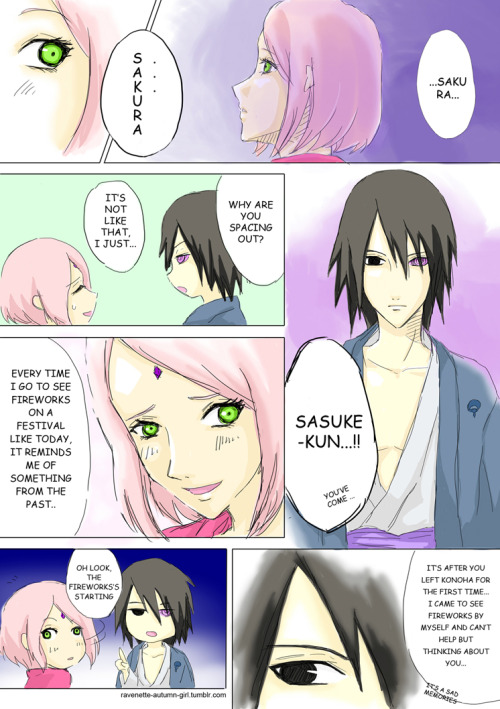 ravenette-autumn-girl:  This is the happy ending version continuation of THIS This one is taking part after Sasuke came back home for good from his journey to redemption. I hope you like it ^___^ Enjoy! 