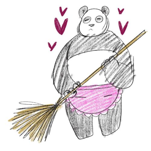Panda Maid Anyone? #panda #doodle #sketch #maid #pandamaid #pandabear #teddybear #cutemaid #animemaid