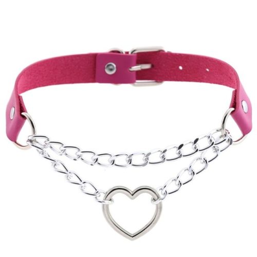 badxbaby:Dark Gothic Heart Chain choker