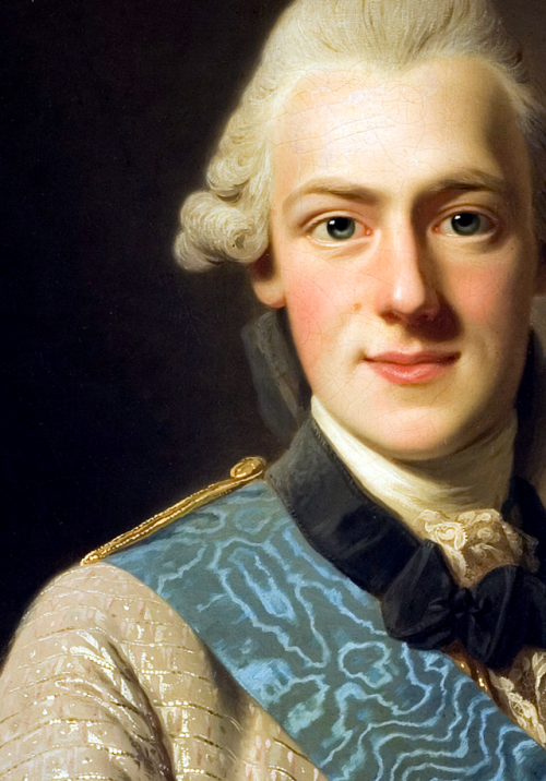 Alexander Roslin (1718-1793):Portrait of Prince Frederick Adolf of Sweden (1750-1803). 1770. (detail