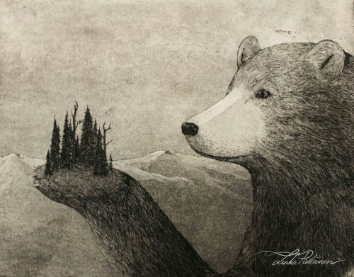 Bear, 25cm x 19cm, etching &amp; aquatint, by Linda Piekäinen (link on her art page)