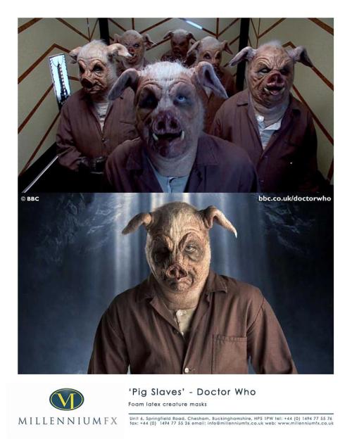 Bacon, anyone? #MonsterSuitMonday These are pig slaves from “Doctor Who” as created by Millennium FX