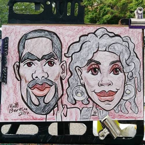 XXX Doing caricatures at the Central Flea in photo