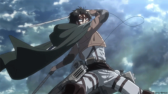   Shingeki no Kyojin/Attack on Titan Season 3 Episode 17 (Ep. 54)MASTERCHEF LEVI(Note: I had to brighten the actual chopping scene within the gif since the Japanese TV version - as seen in the video - darkened it for censorship reasons)