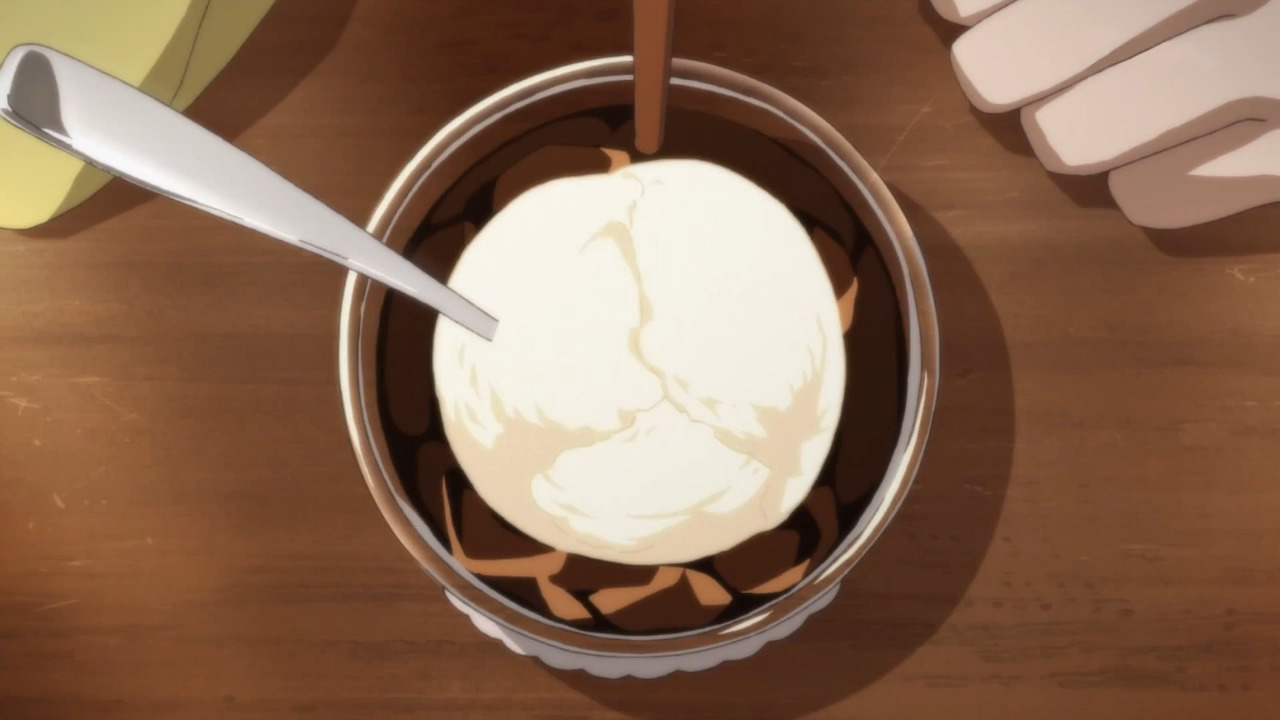 Itadakimasu Anime! - Iced coffee topped with ice cream! Sword Art...