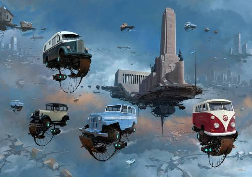 scifiarchive:  Retrofuturistic vehicles by Alejandro “Burda” Burdisio 