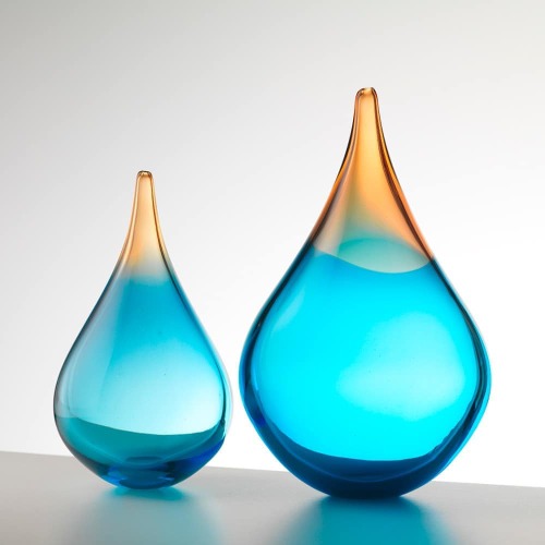 The Drew Drops Hand Blown Glass Vessels by Elin Isaksson are an amazing representation of her closen