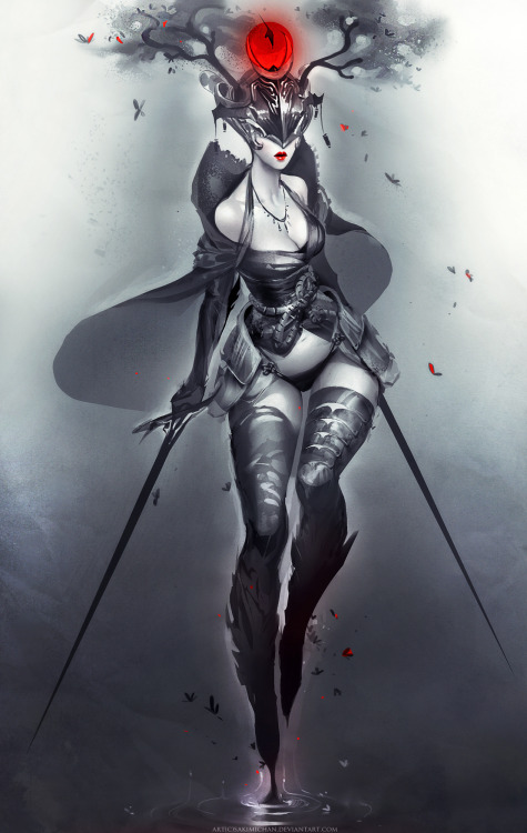 staggerlee13367:  Sakura Demon Warrior by sakimichan