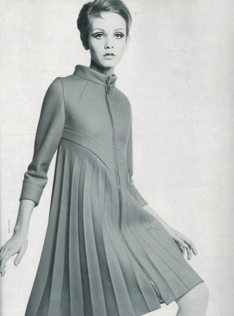 Bert Stern - Twiggy Wearing a Dress by Pierre Cardin (Vogue Italia 1967)