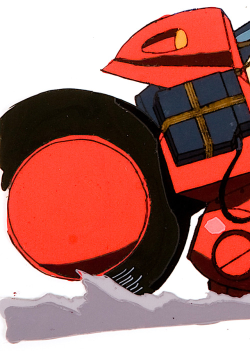 subject-28:  Akira (1988) / Cel / 240mm x 350mmKaneda lands after launching off an exploding ramp to escape Tetsuo’s telekinetic powers.