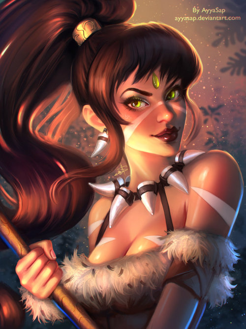 league-of-legends-sexy-girls:  Nidalee (League of Legends) by AyyaSap 