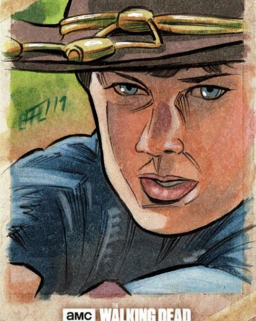 #CarlGrimes #topps #sketchcard available this weekend at @thecampevents !! #thewalkingdead #walkingd