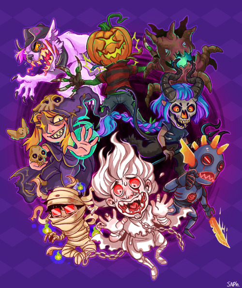 saphizzle: AH it’s the crew.. but evil!! Happy month of Ween and thank you for all the good vi