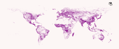 mapsontheweb:Populated places of the world.by@PythonMaps