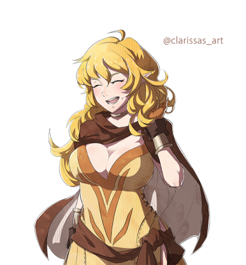 Finished up a FE Fates portrait set commission of Yang from RWBY dressed in clothing similar to Tiki