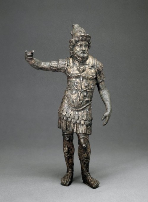 Bronze statuette of Mars Copper alloy with silver inlay; Height: 21 centimetres; Romano-British, 2nd